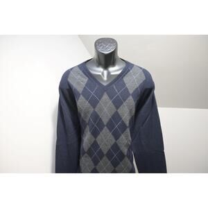 VTG Brooks Brothers 346 100% Wool V Neck Sweater Argyle Mens Size XL